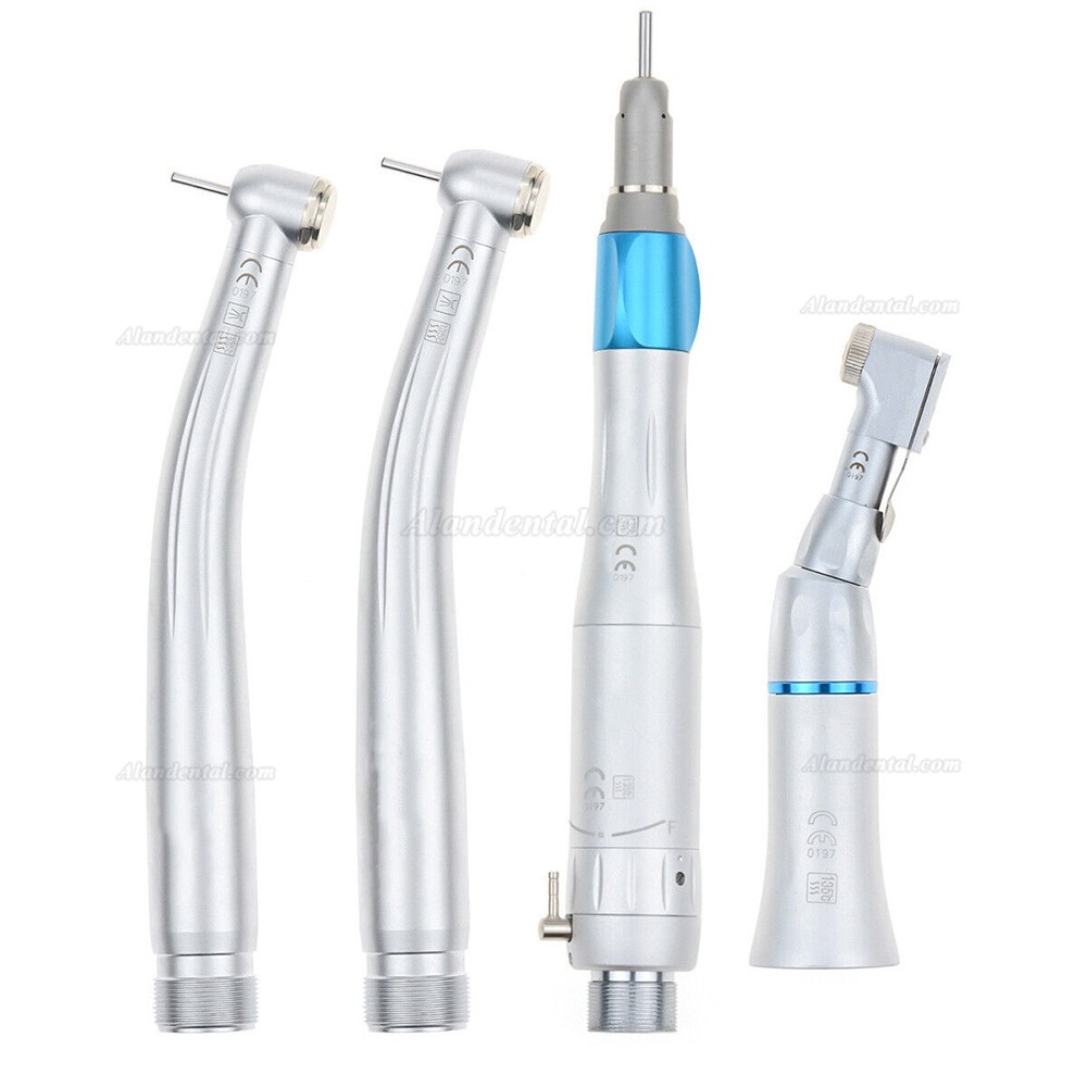 Dental High and Low Speed Handpiece Kit Push Button Type with Air Motor 2 Holes